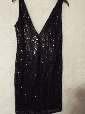BBX Lephsnt Black Mini Sequin Dress Size XL